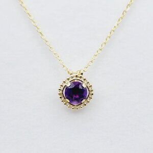 10K Yellow Gold Genuine Amethyst 6x6mm (0.75ct) Pendant